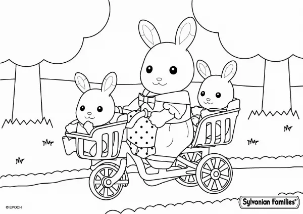 Sylvanian Families Bicycle Colouring Sheet